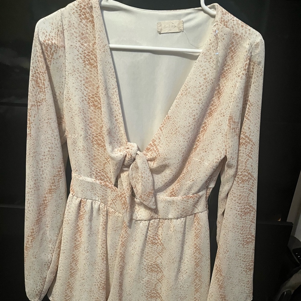 Altar'd State Cream Long Sleeve Romper